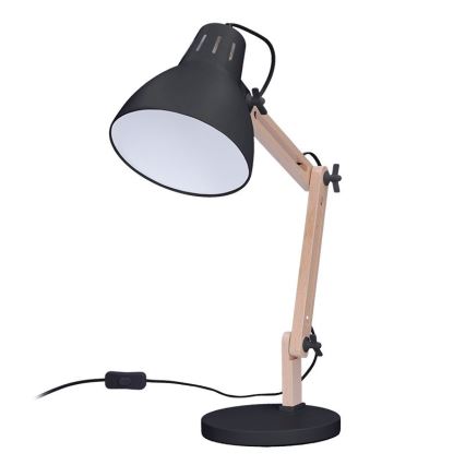 Bordslampa FALUN 1xE27/25W/230V svart/ek