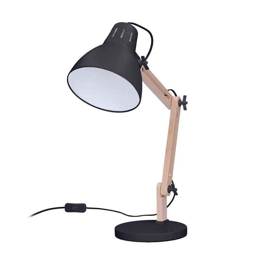 Bordslampa FALUN 1xE27/25W/230V svart/ek