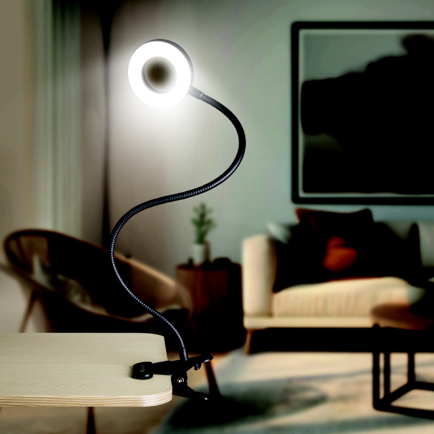 LED Dimbar bordslampa med klämma LED/8W/230V 3000/4000/5000K svart