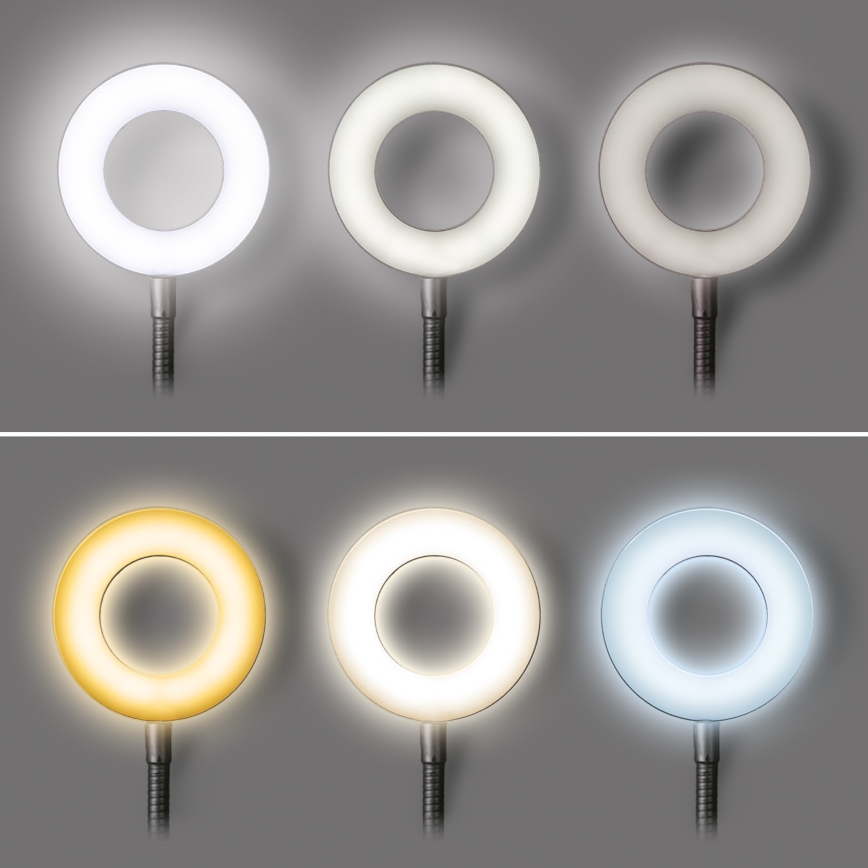 LED Dimbar bordslampa med klämma LED/8W/230V 3000/4000/5000K svart