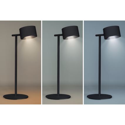 LED Ljusreglerad beröring uppladdningsbar lampa 3i1 LED/4W/2000 mAh 3000/4000/6500K svart