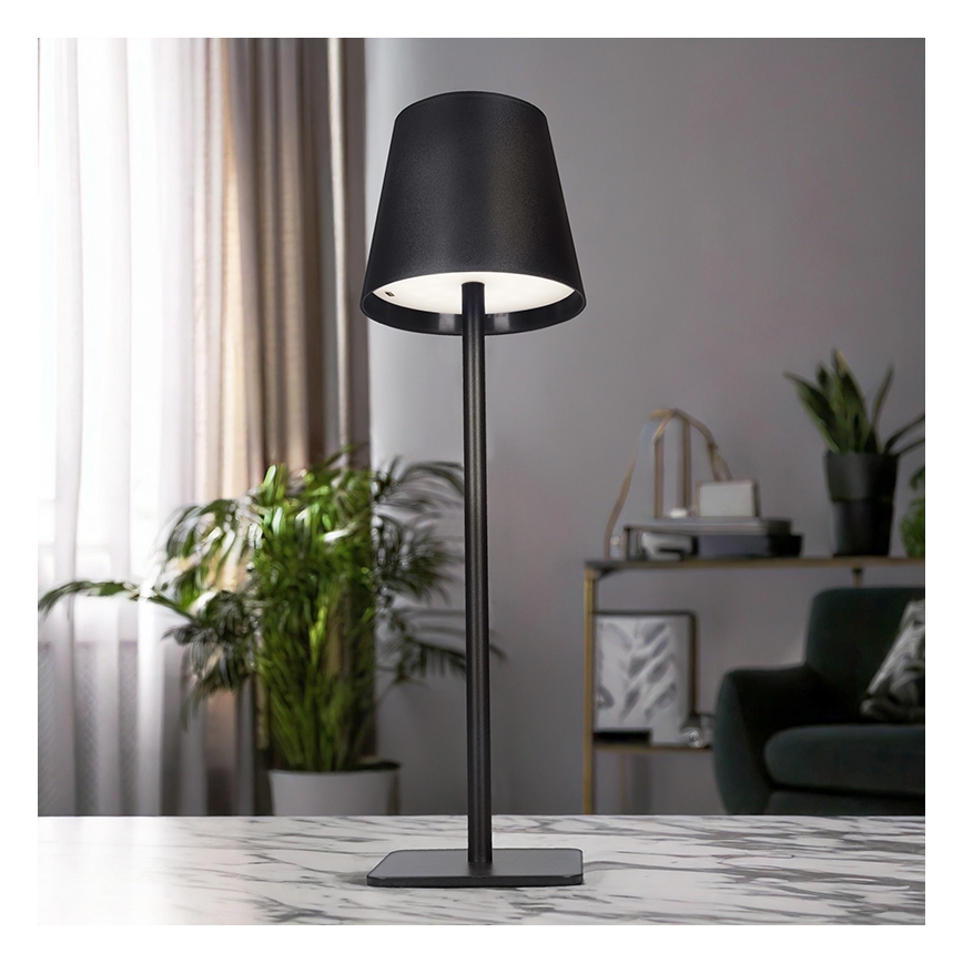LUCCA dimbar uppladdningsbar beröringsstyrd bordslampa LED/3,7V 3000/4000/6500K 2000 mAh svart