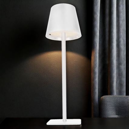 LED-dimmbar uppladdningsbar beröringsstyrd bordslampa LUCCA LED/3,7V 3000/4000/6500K 2000 mAh vit