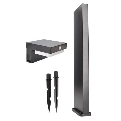 LED solcellslampa med en rörelse- och skymningssensor PALERMO LED/5W/2000 mAh IP54 svart