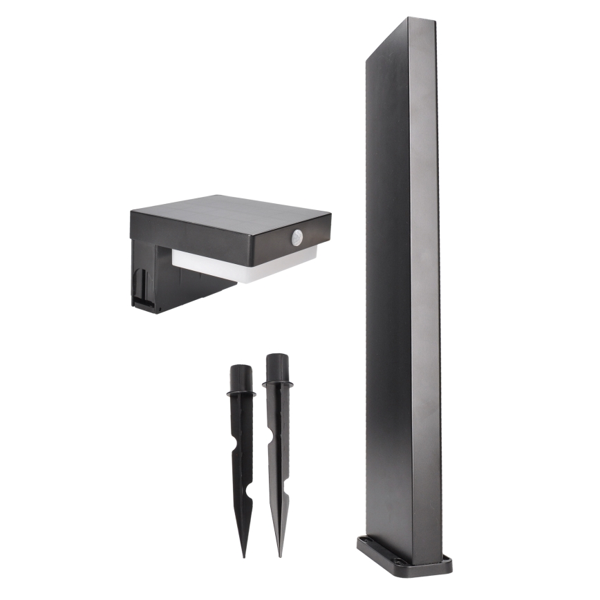 LED solcellslampa med en rörelse- och skymningssensor PALERMO LED/5W/2000 mAh IP54 svart