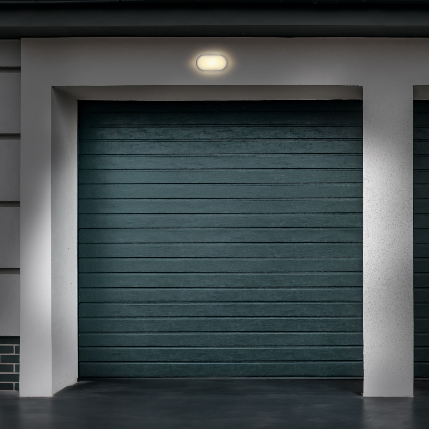 LED vägglampa för utomhusbruk LED/13W/230V 4000K IP54 grå oval