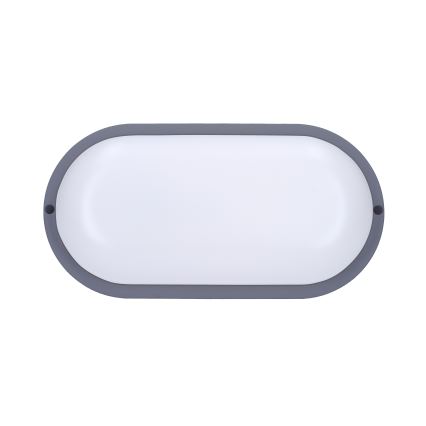LED vägglampa för utomhusbruk LED/13W/230V 4000K IP54 grå oval