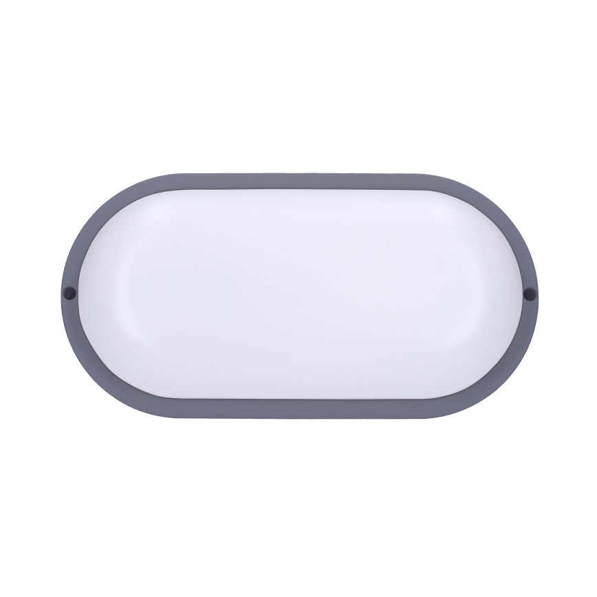 LED vägglampa för utomhusbruk LED/13W/230V 4000K IP54 grå oval