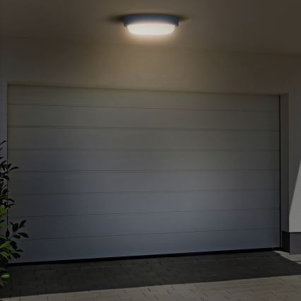 LED vägglampa för utomhusbruk LED/13W/230V 4000K IP54 grå rund