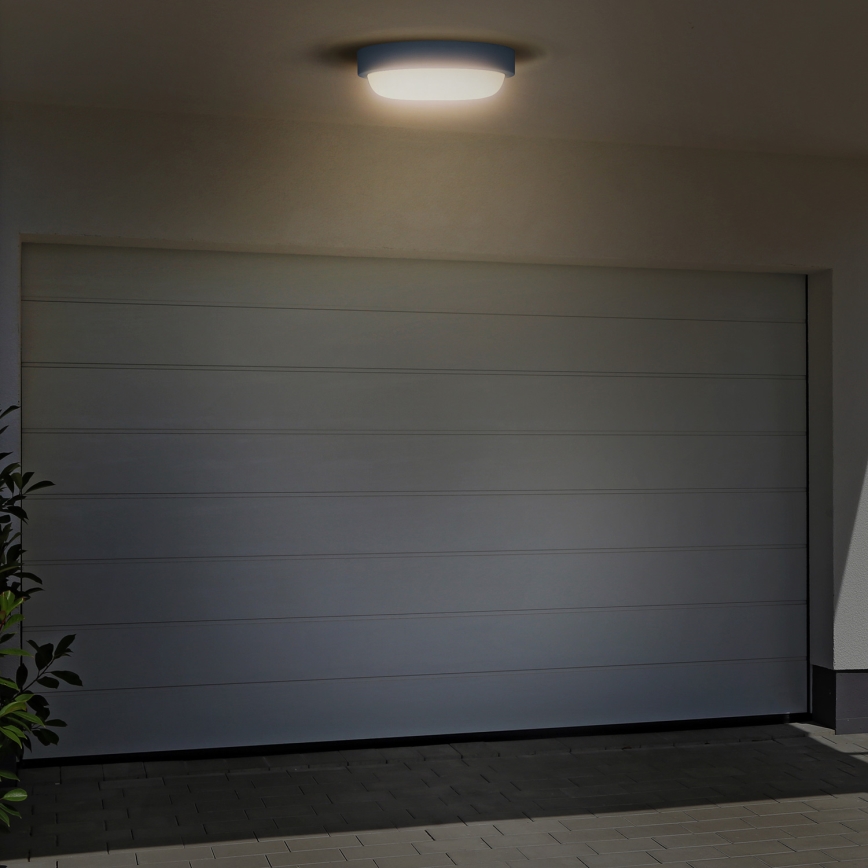 LED vägglampa för utomhusbruk LED/13W/230V 4000K IP54 grå rund