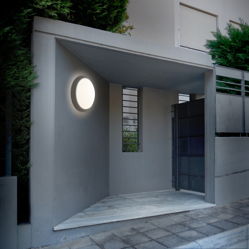 LED vägglampa för utomhusbruk LED/13W/230V 4000K IP54 grå rund