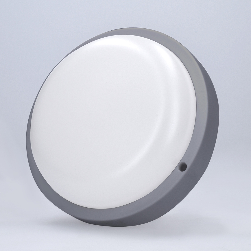 LED vägglampa för utomhusbruk LED/13W/230V 4000K IP54 grå rund