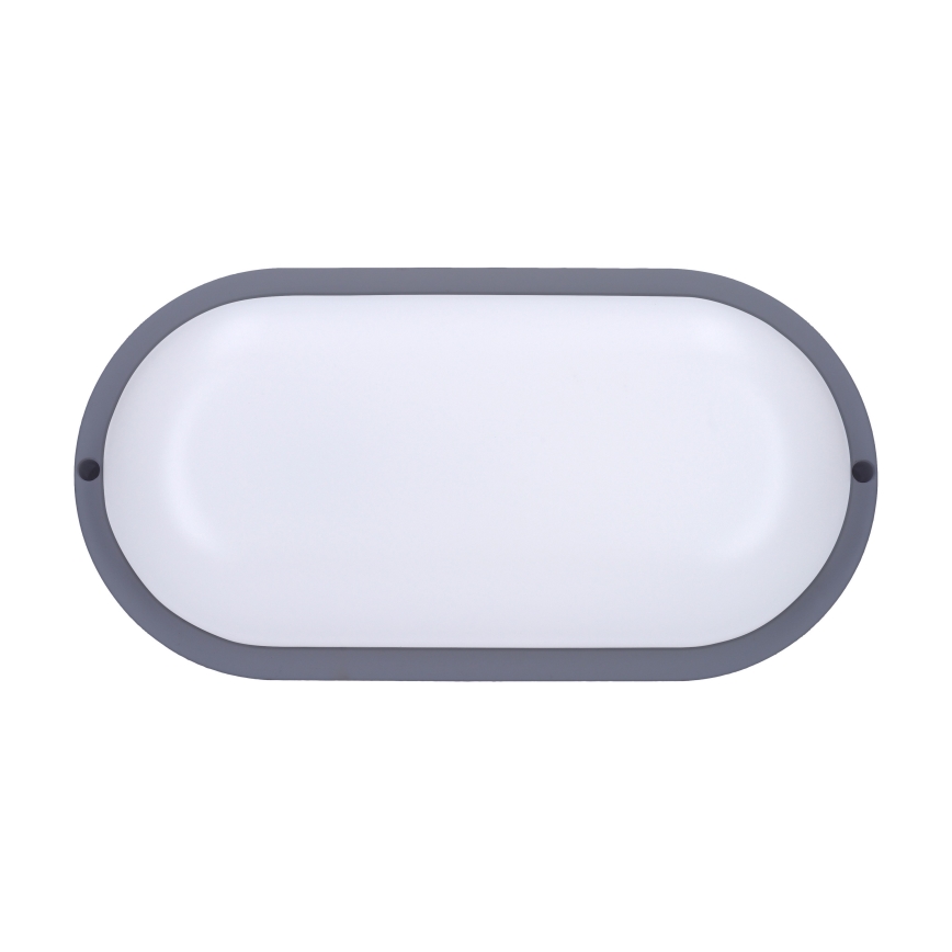 LED vägglampa för utomhusbruk LED/20W/230V 4000K IP54 grå oval