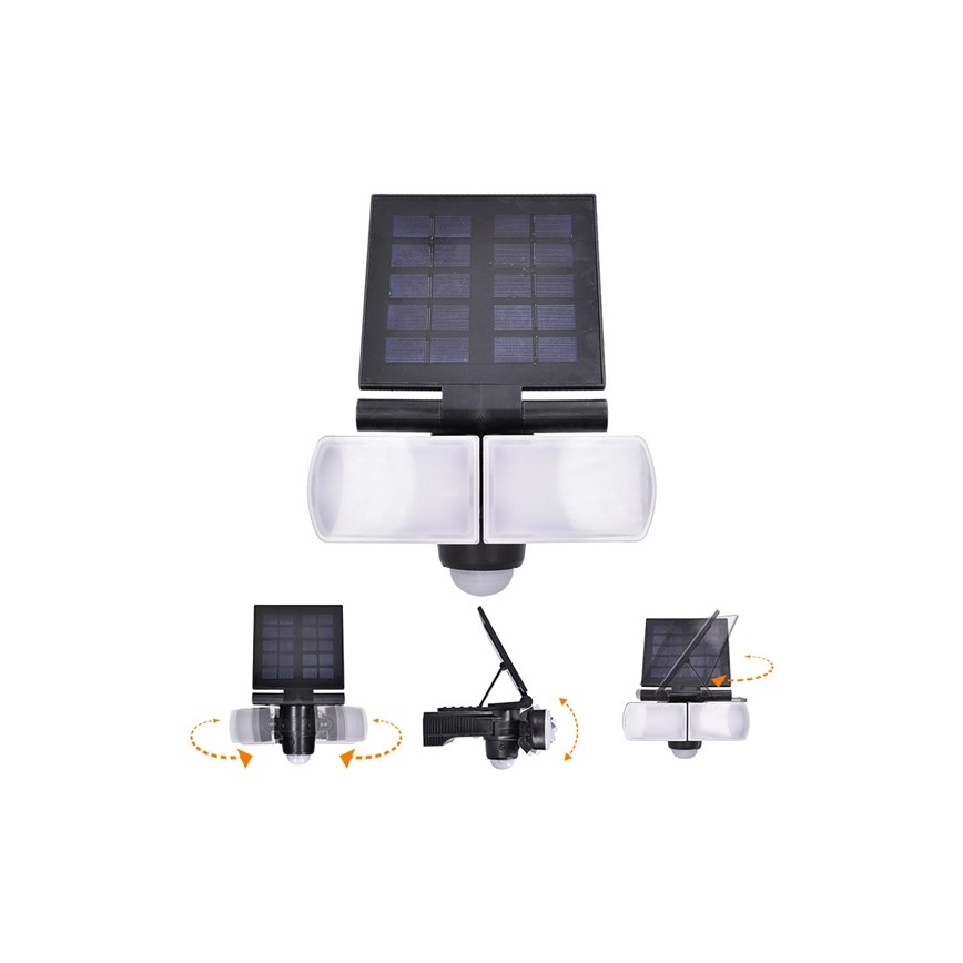 Solight WO772 - LED Sollampen Strålkastare med sensor 2000mAh LED/8W/3,7V IP44