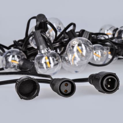 LED dekorativ utomhusslinga GARLAND 25xE12 20m IP44 varm vit