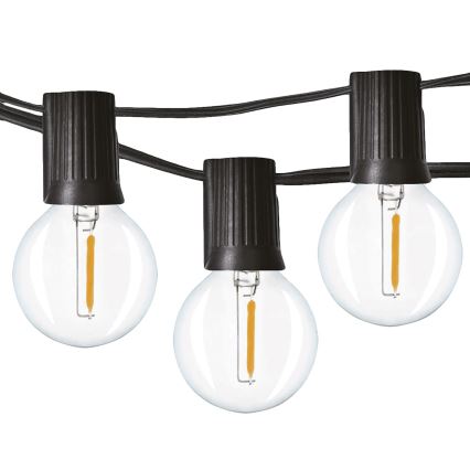 LED dekorativ utomhusslinga GARLAND 25xE12 20m IP44 varm vit