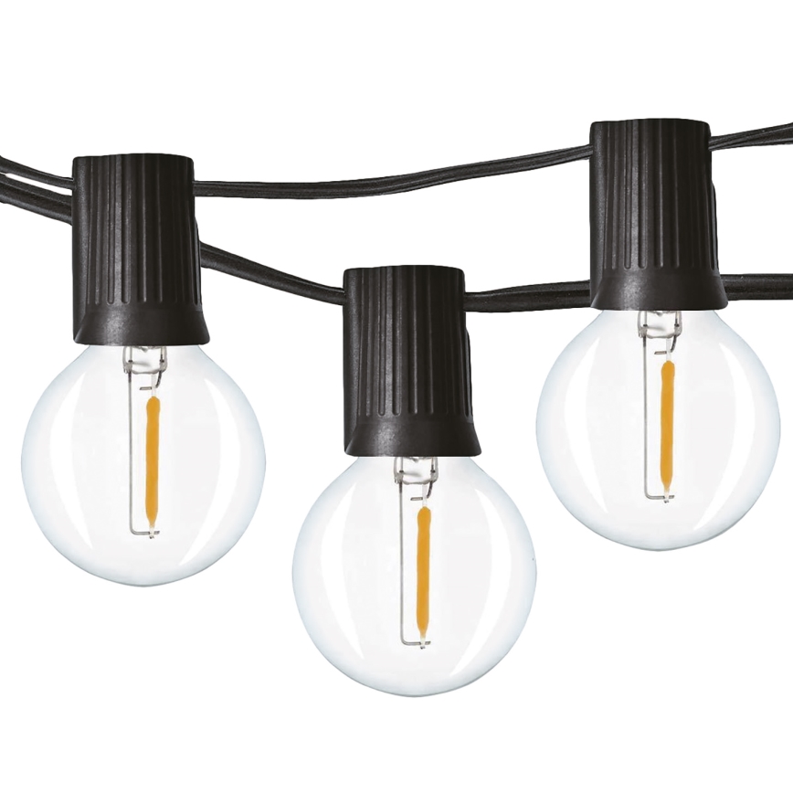 LED dekorativ utomhusslinga GARLAND 25xE12 20m IP44 varm vit