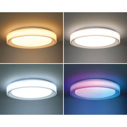 LED RGB dimbar taklampa FLOCO LED/30W/230V 3000-6500K + RGB/6W diameter 40cm + fjärrkontroll