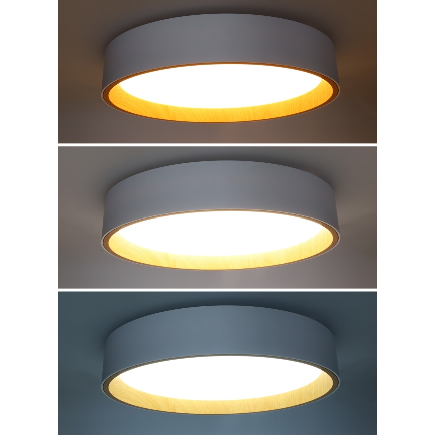 LED Dimbar taklampa LARIOS LED/48W/230V 3000-6500K diameter 39 cm vit + fjärrkontroll