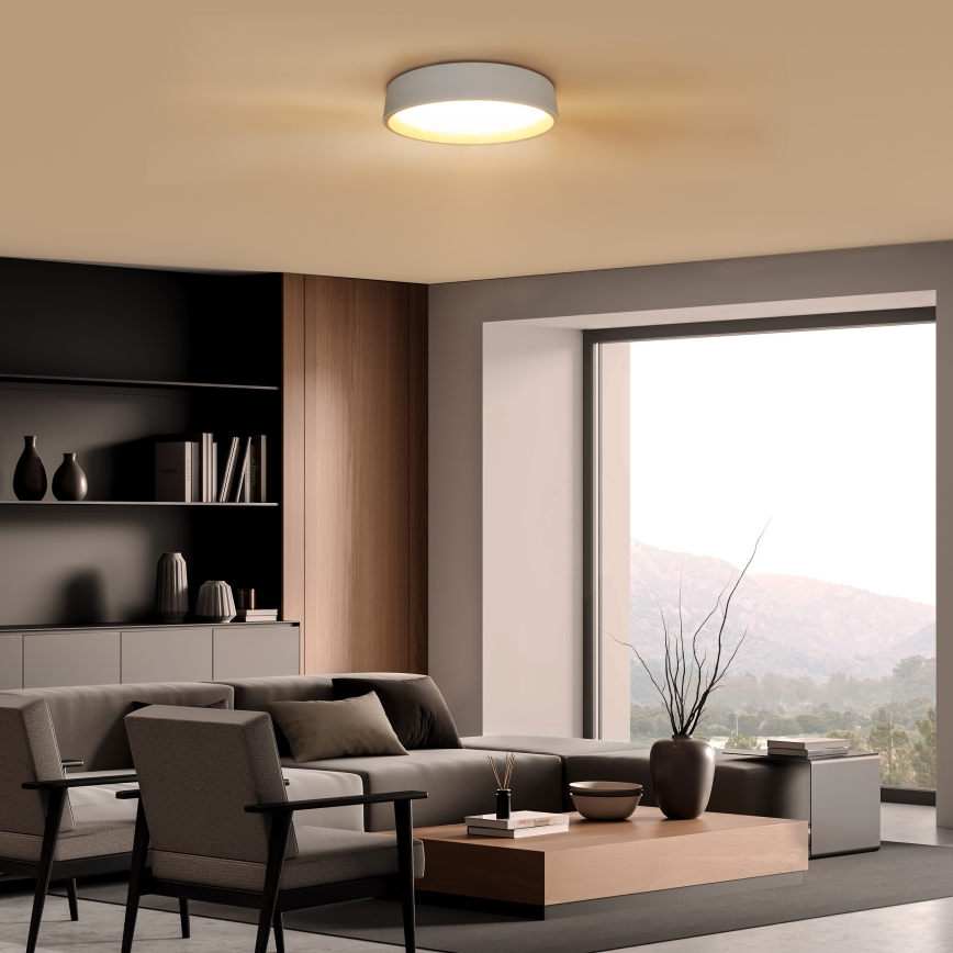LED Dimbar taklampa LARIOS LED/48W/230V 3000-6500K diameter 39 cm vit + fjärrkontroll