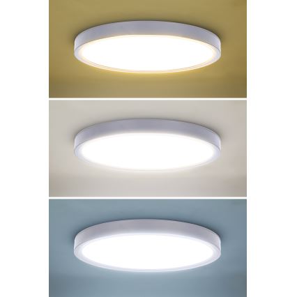 LED Dimbar taklampa ESTELA LED/36W/230V diameter 30 cm vit + fjärrkontroll