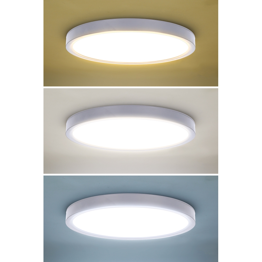 LED Dimbar taklampa ESTELA LED/36W/230V diameter 30 cm vit + fjärrkontroll