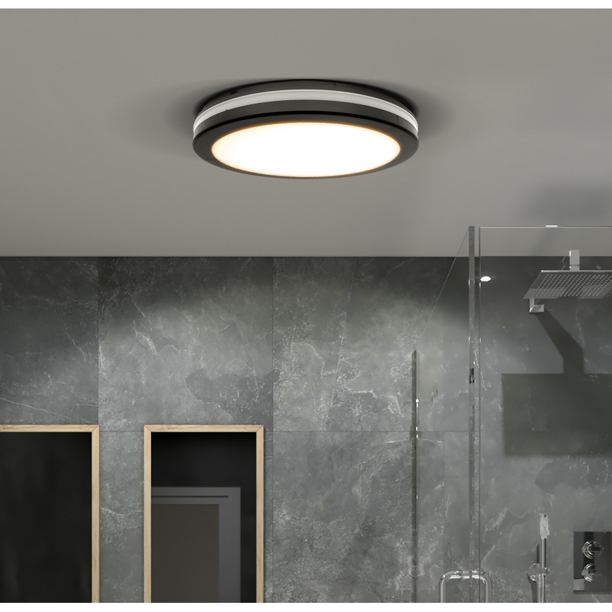 LED Ljusreglerad utomhus tak belysning LED/18W/22W/26W/230V 3000/4000/6500K IP65 svart