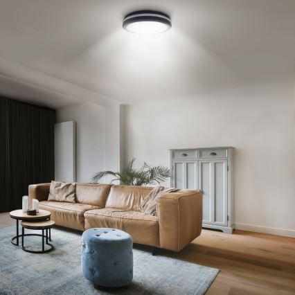 LED Ljusreglerad utomhus tak belysning LED/18W/22W/26W/230V 3000/4000/6500K IP65 svart