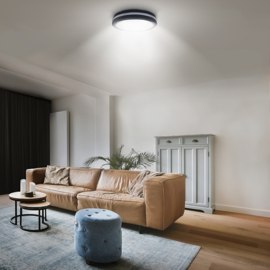 LED Ljusreglerad utomhus tak belysning LED/18W/22W/26W/230V 3000/4000/6500K IP65 svart