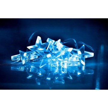Soligth 1V52-B - LED Julbelysning 10xLED/2xAA 1,5m stjärnor blåttljus