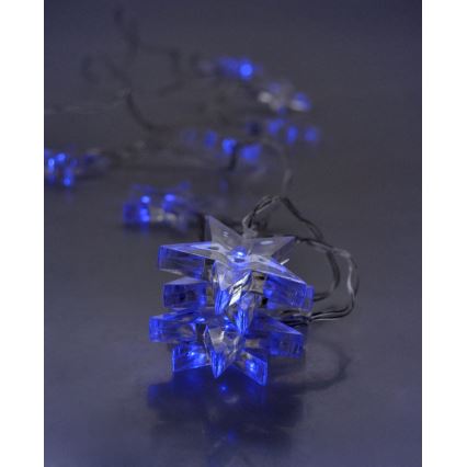 Soligth 1V52-B - LED Julbelysning 10xLED/2xAA 1,5m stjärnor blåttljus