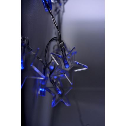 Soligth 1V52-B - LED Julbelysning 10xLED/2xAA 1,5m stjärnor blåttljus