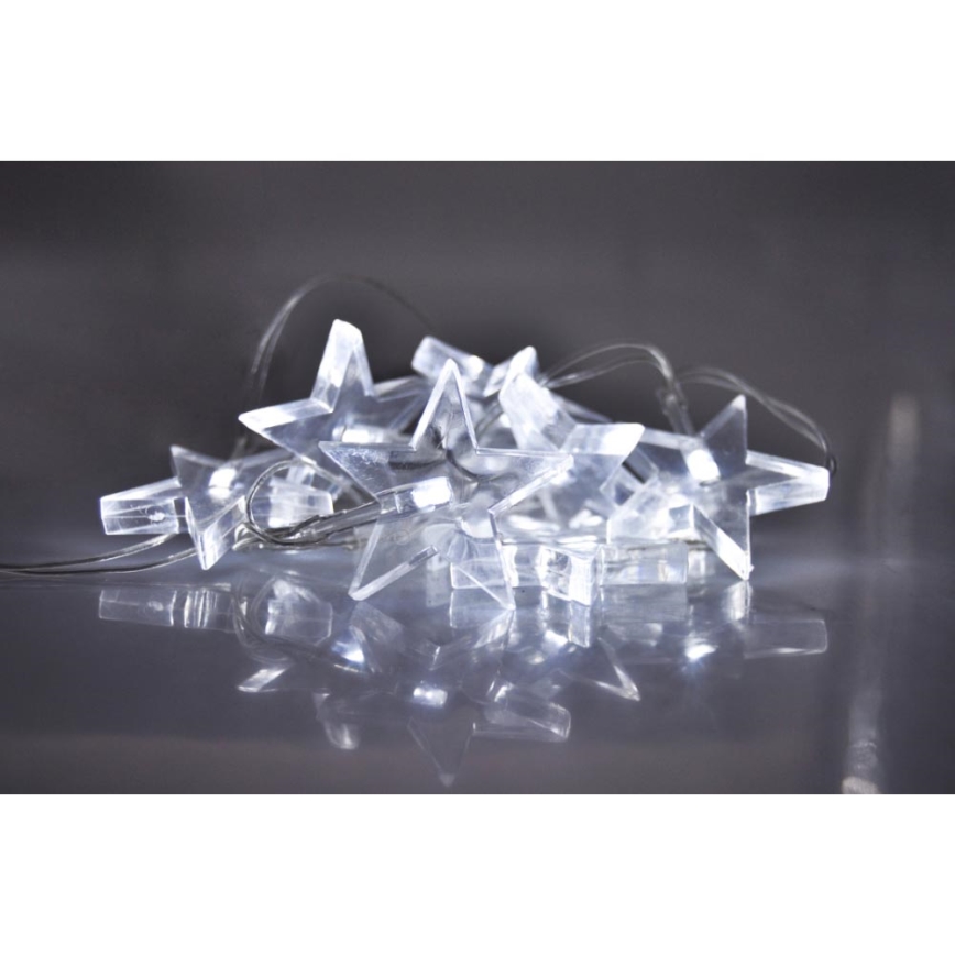 Soligth 1V52-W - LED Julbelysning 2,5 m 10xLED/2xAA stjärnor vit ljus