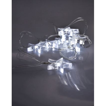 Soligth 1V52-W - LED Julbelysning 2,5 m 10xLED/2xAA stjärnor vit ljus