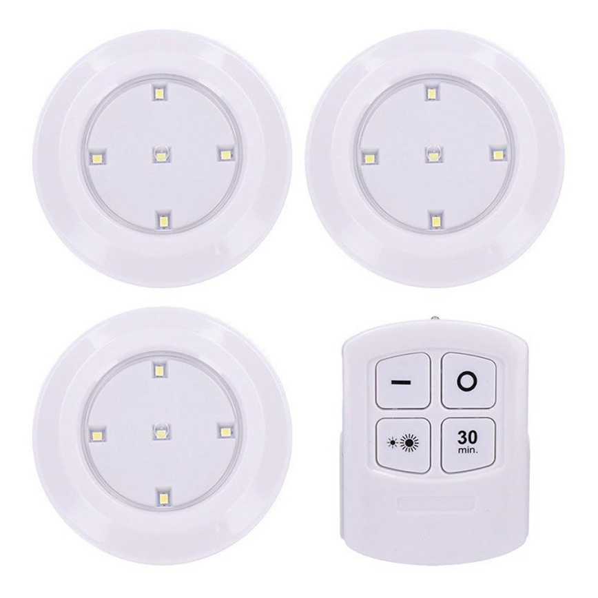 Soligth WL906 - SET 3x LED Dimbar belysning med Fjärrkontroll  LED/3xAAA