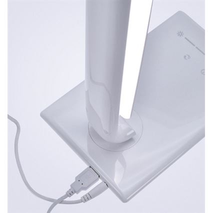 Soligth WO37-W - Barn LED-Lampa Dimbar USB-kontakt LED/12W/230V vit
