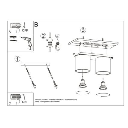 Spotlight ORBIS 2 2xGU10/40W/230V svart