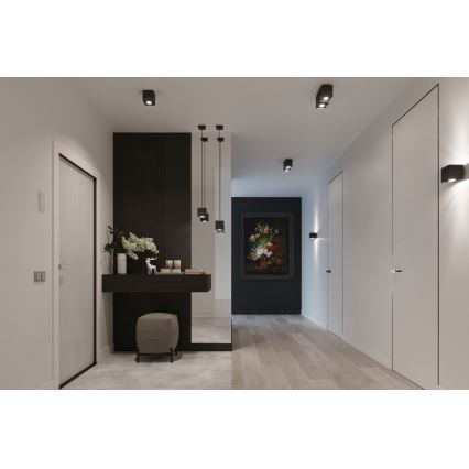 Sollux SL.0060 - Ljuskrona med snöre QUAD 1 1xGU10/40W/230V svart