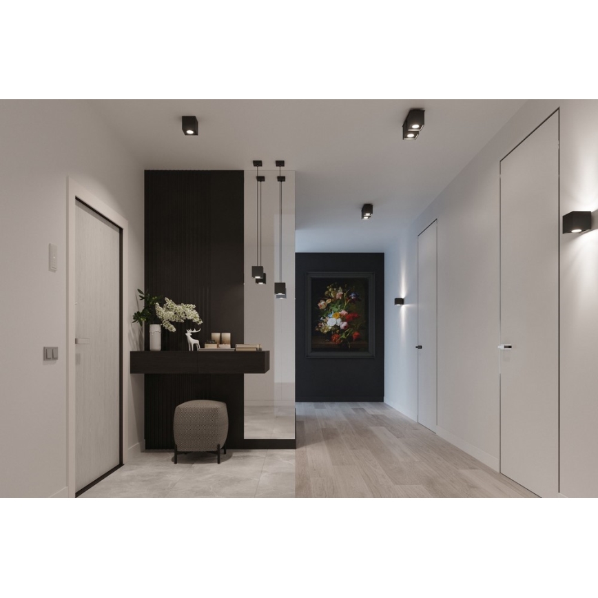 Sollux SL.0060 - Ljuskrona med snöre QUAD 1 1xGU10/40W/230V svart
