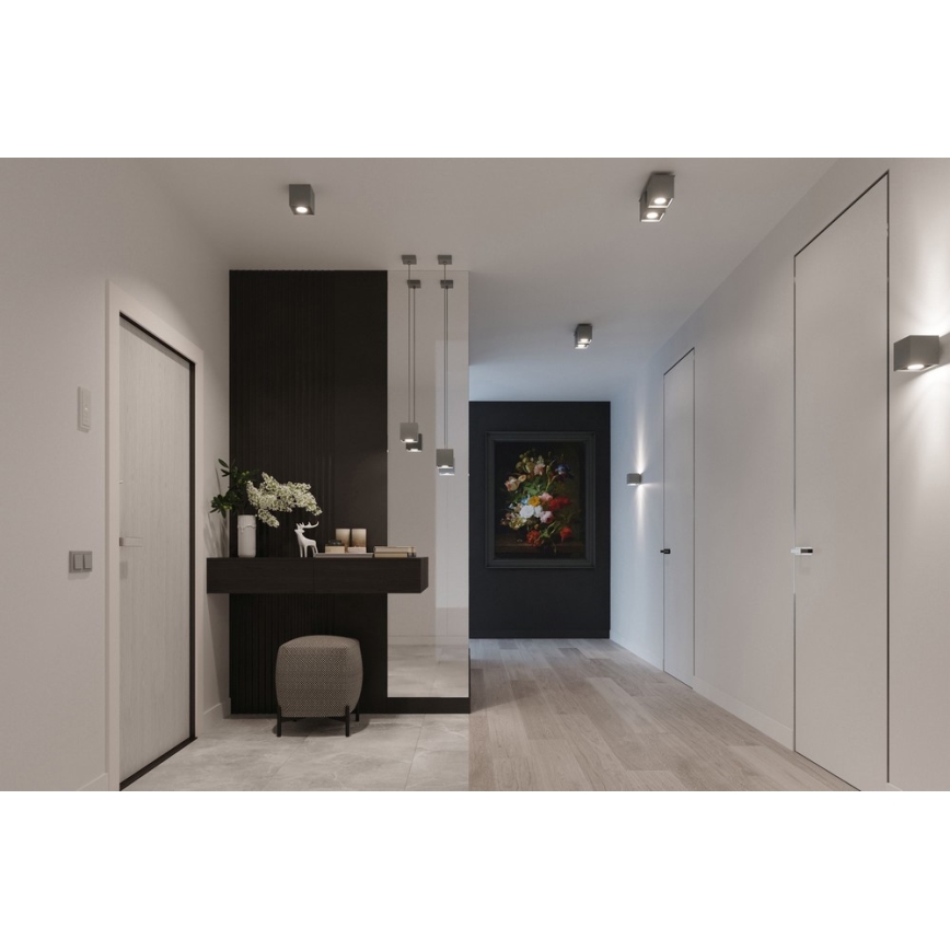 Sollux SL.0061 - Ljuskrona med snöre QUAD 1 1xGU10/40W/230V grå