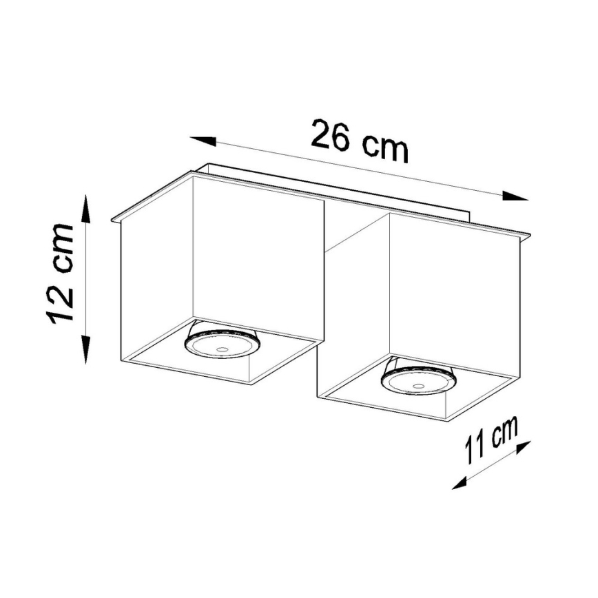 Spotlight QUAD 2 2xGU10/40W/230V svart