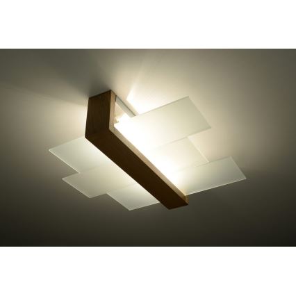 Taklampa FENIKS 2 2xE27/60W/230V Björk/bok