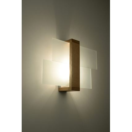 Vägglampa FENIKS 1 1xE27/60W/230V Björk/bok