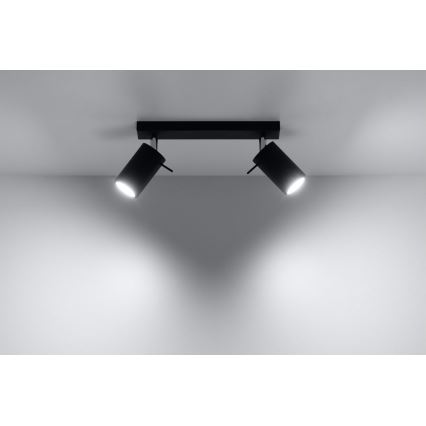 Spotlight RING 2 2xGU10/10W/230V svart
