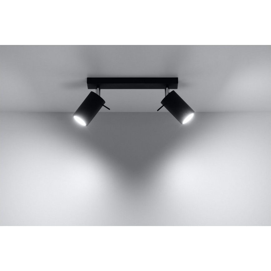 Spotlight RING 2 2xGU10/10W/230V svart