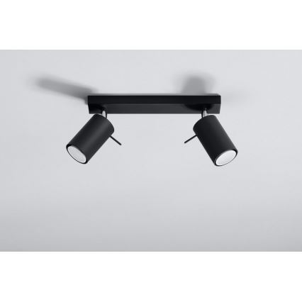 Spotlight RING 2 2xGU10/10W/230V svart