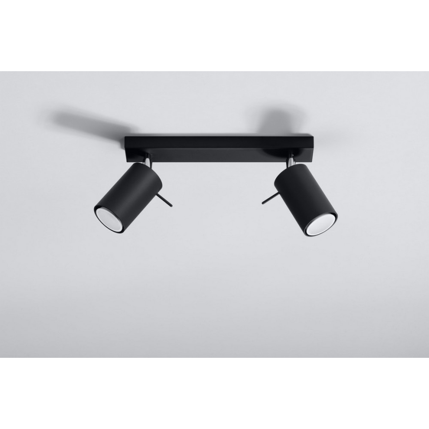 Spotlight RING 2 2xGU10/10W/230V svart