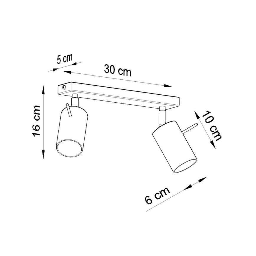 Spotlight RING 2 2xGU10/10W/230V svart