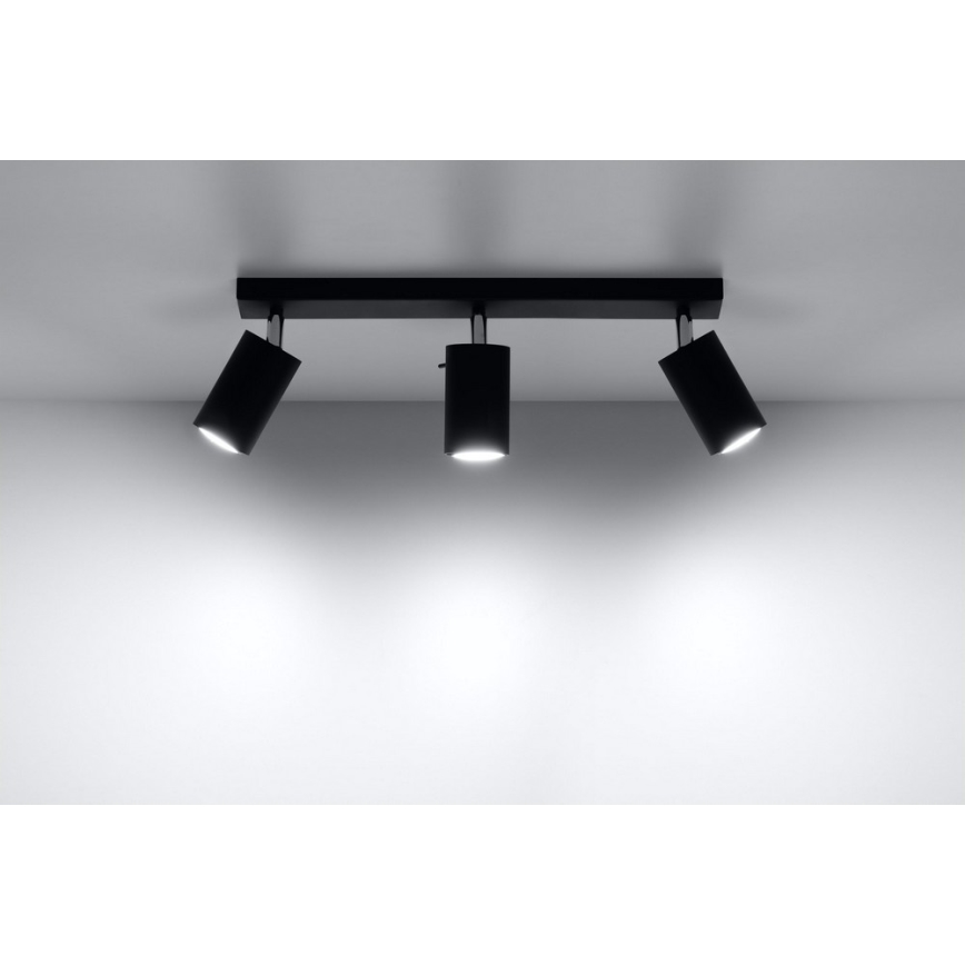 Spotlight RING 3 3xGU10/10W/230V svart