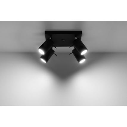 Spotlight RING 4 4xGU10/10W/230V svart